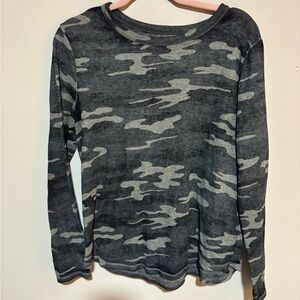 Lucky Brand Charcoal Camo V-Neck Shirt
